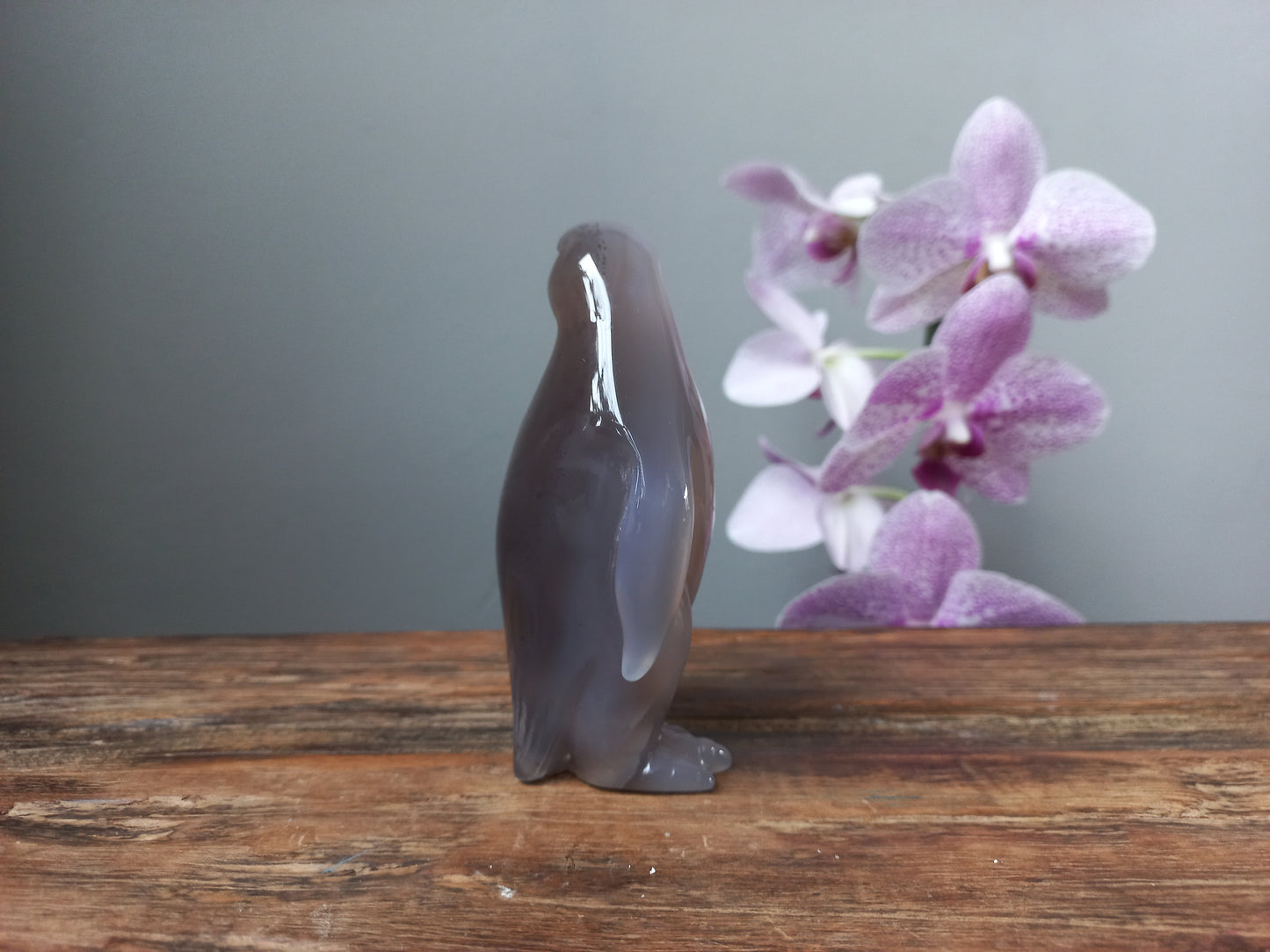 Agaat pinguïn sculptuur