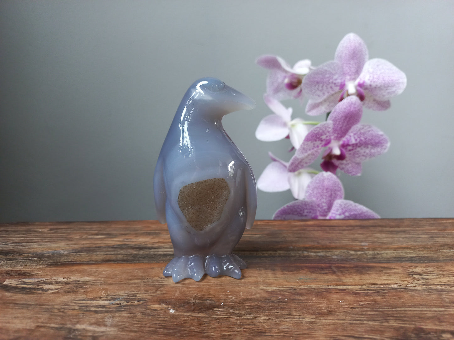 Agaat pinguïn sculptuur