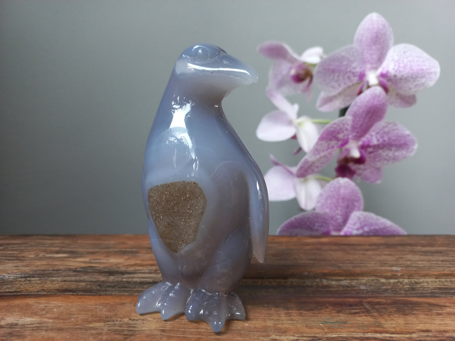Agaat pinguïn sculptuur