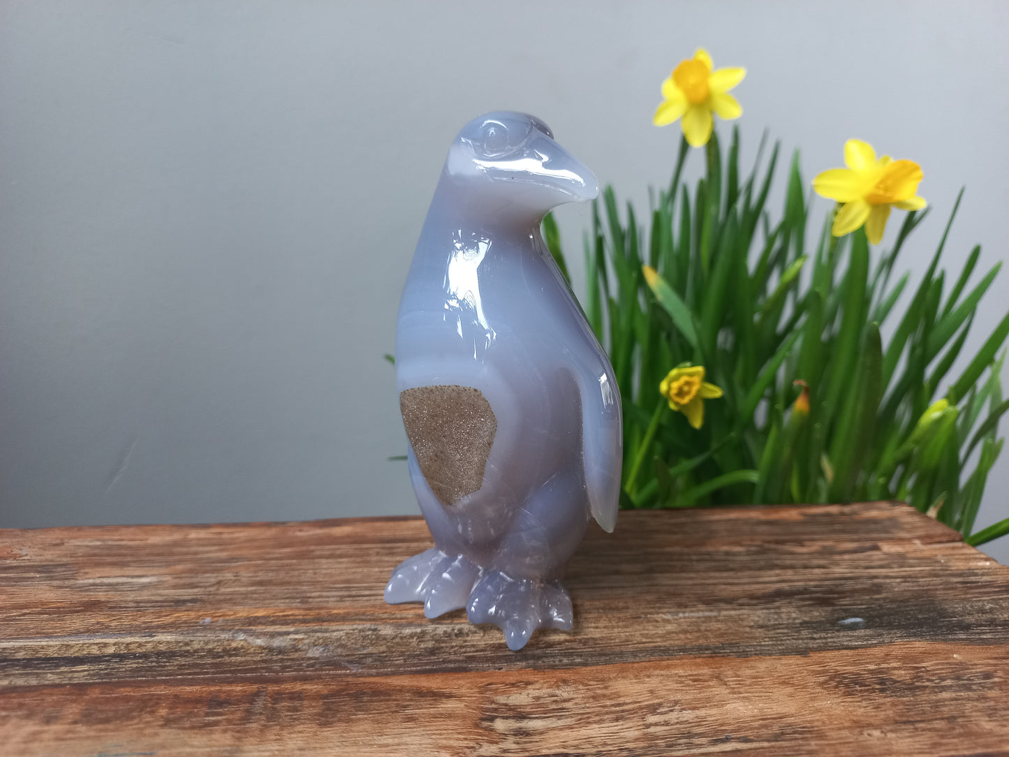 Agaat pinguïn sculptuur