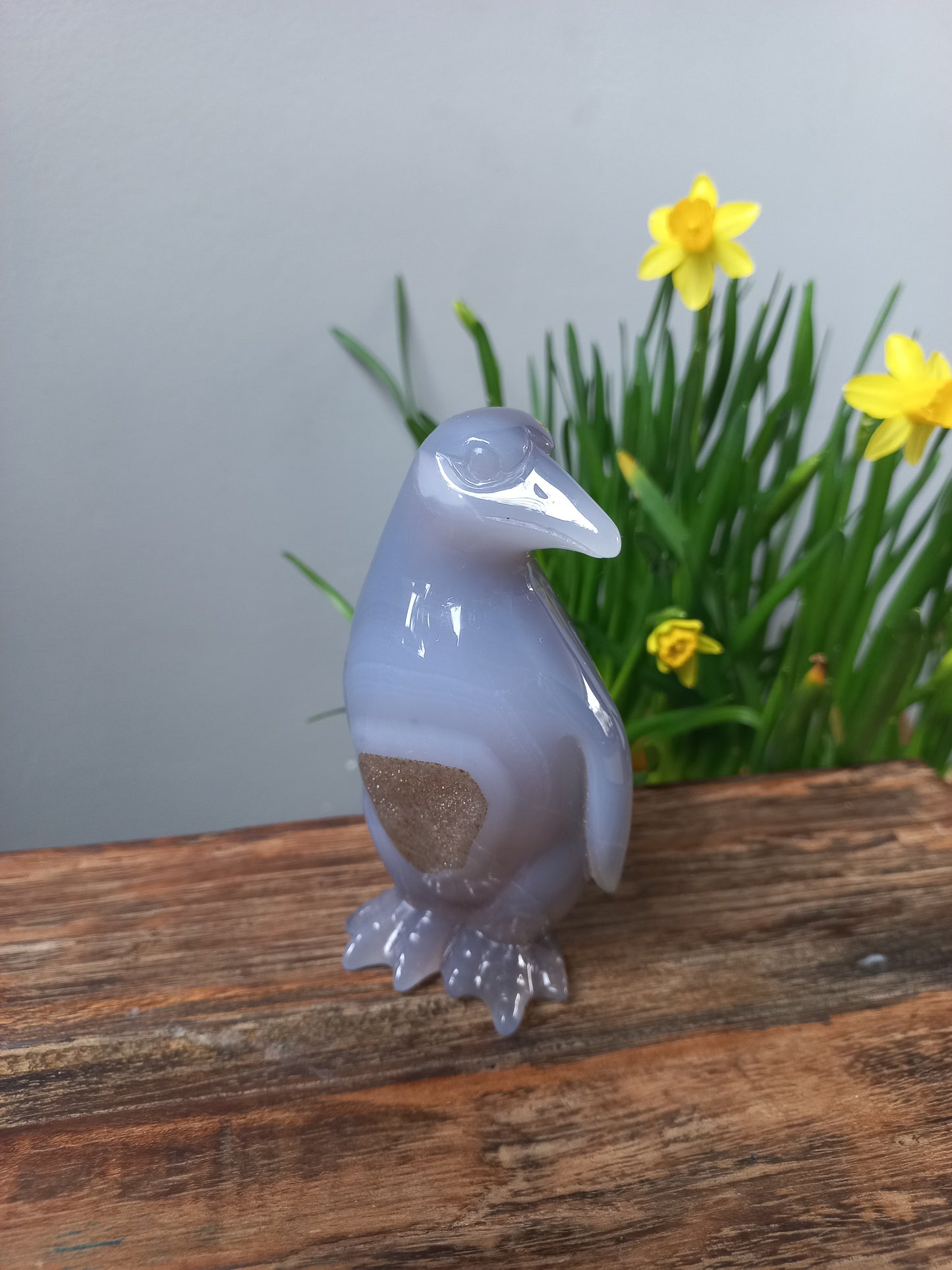 Agaat pinguïn sculptuur