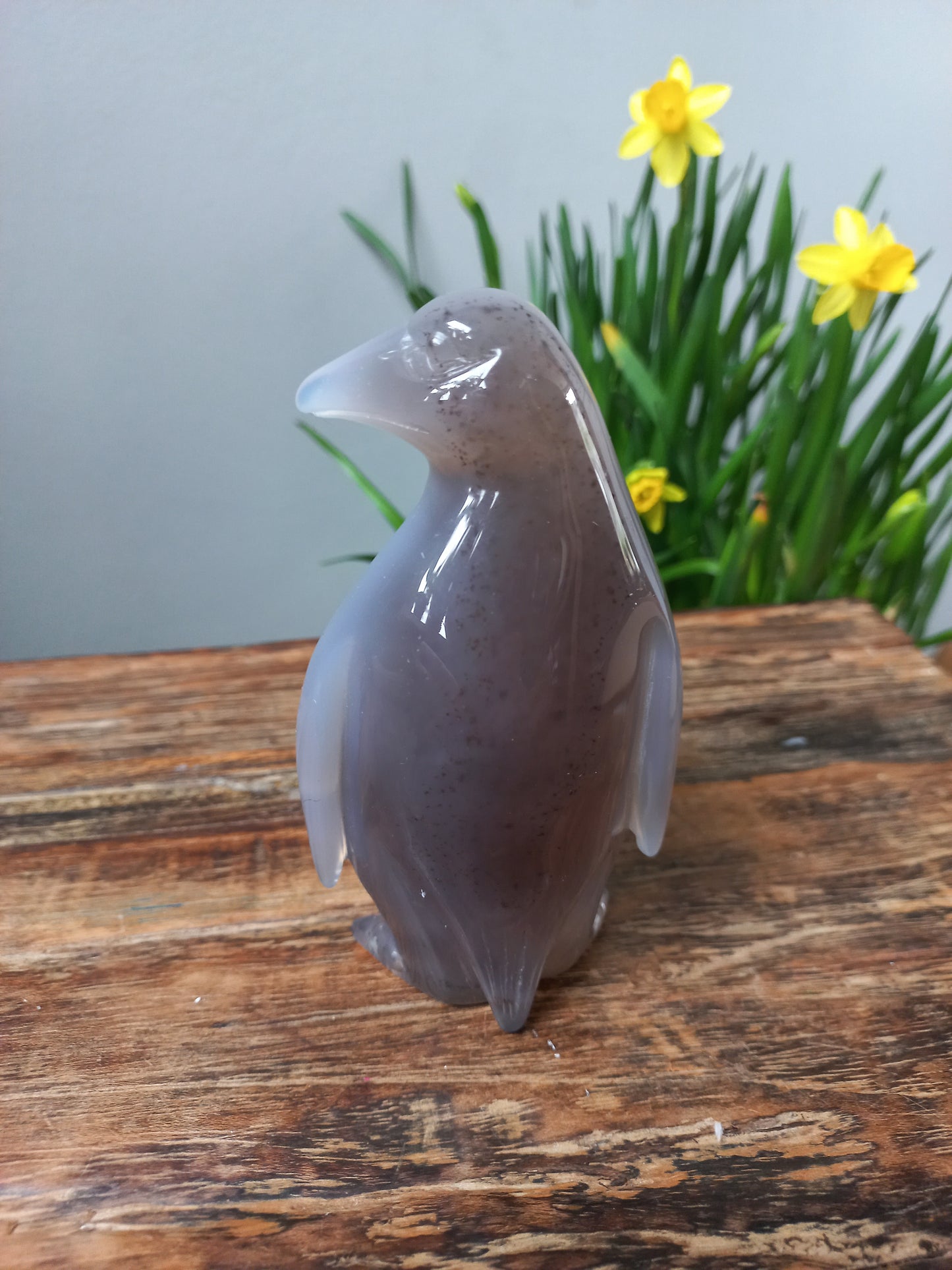 Agaat pinguïn sculptuur