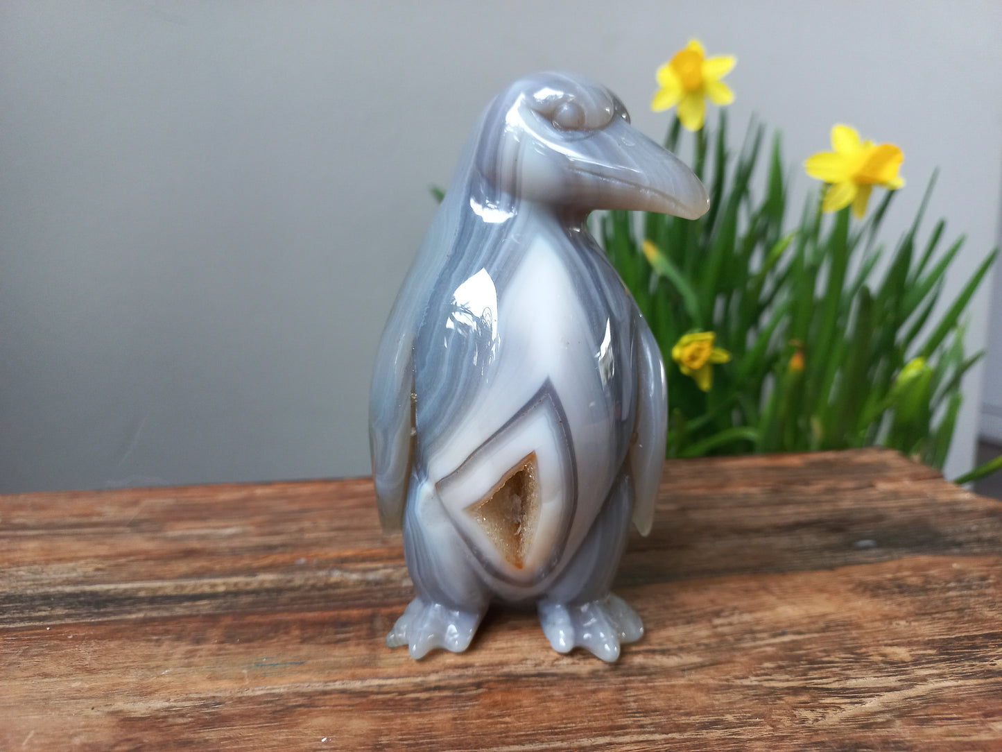 Agaat pinguïn sculptuur