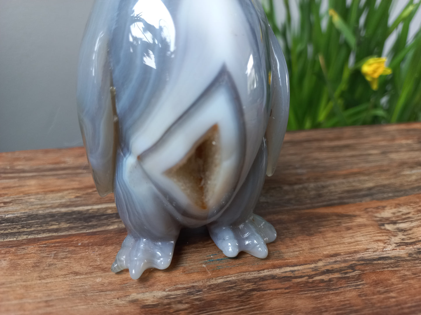Agaat pinguïn sculptuur