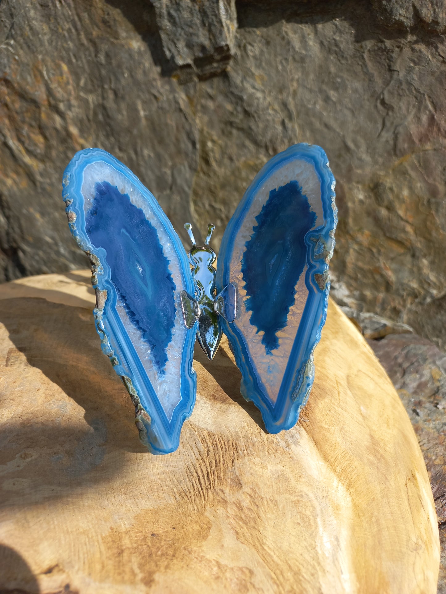 Vlinder van agaat blauw