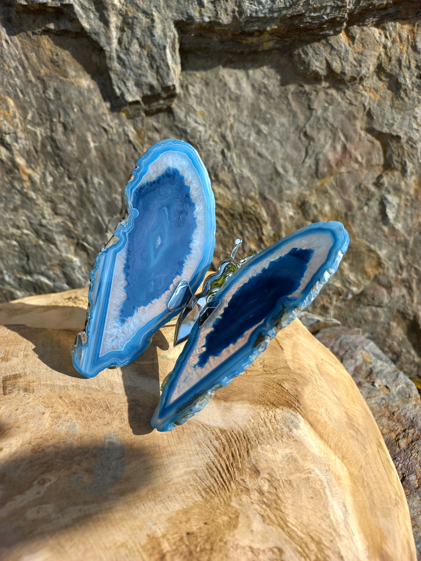 Vlinder van agaat blauw