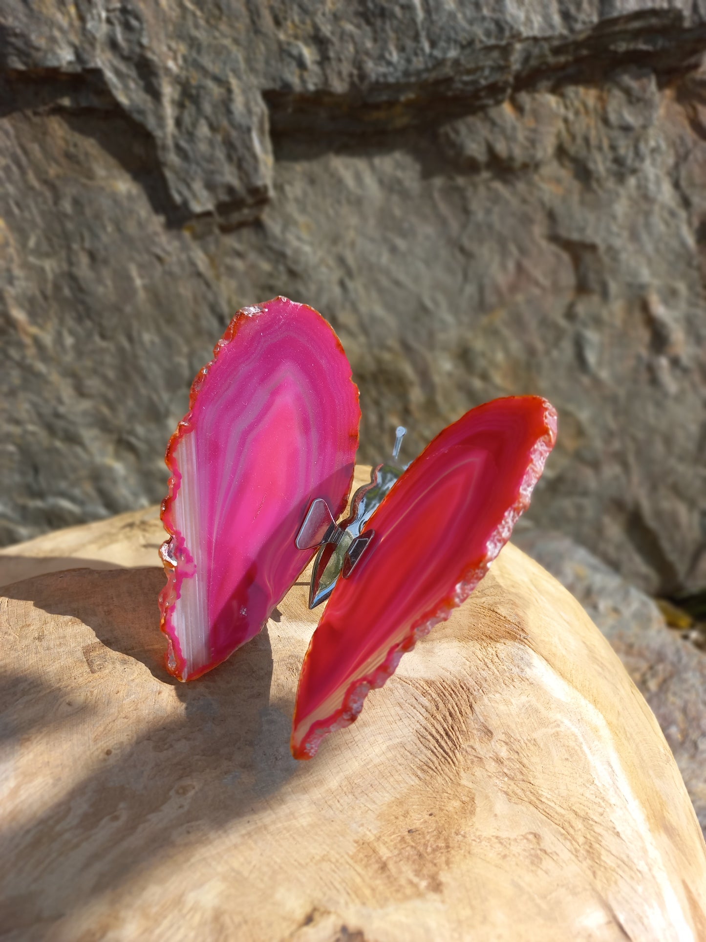 Vlinder van agaat roze