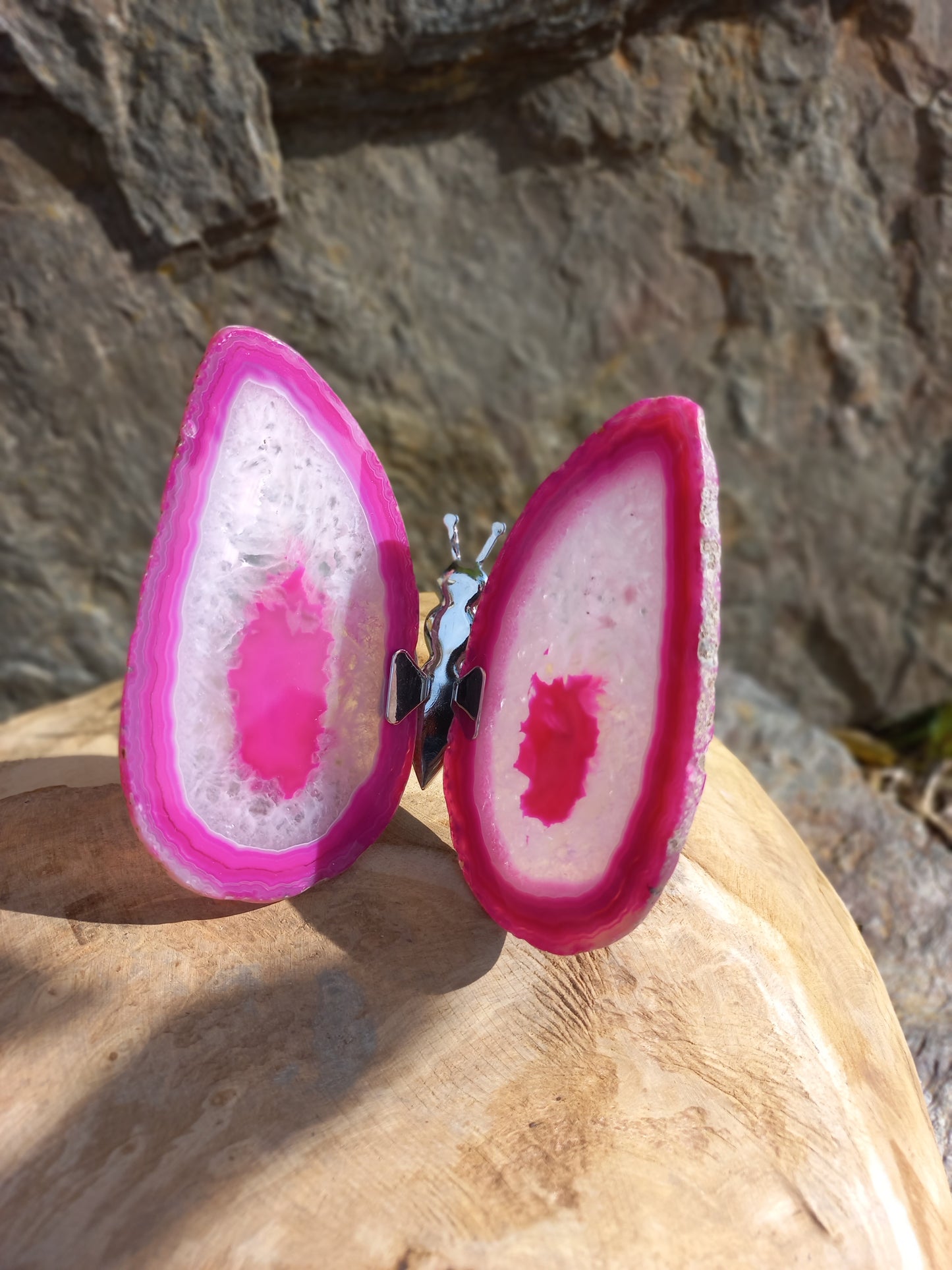 Vlinder van agaat roze