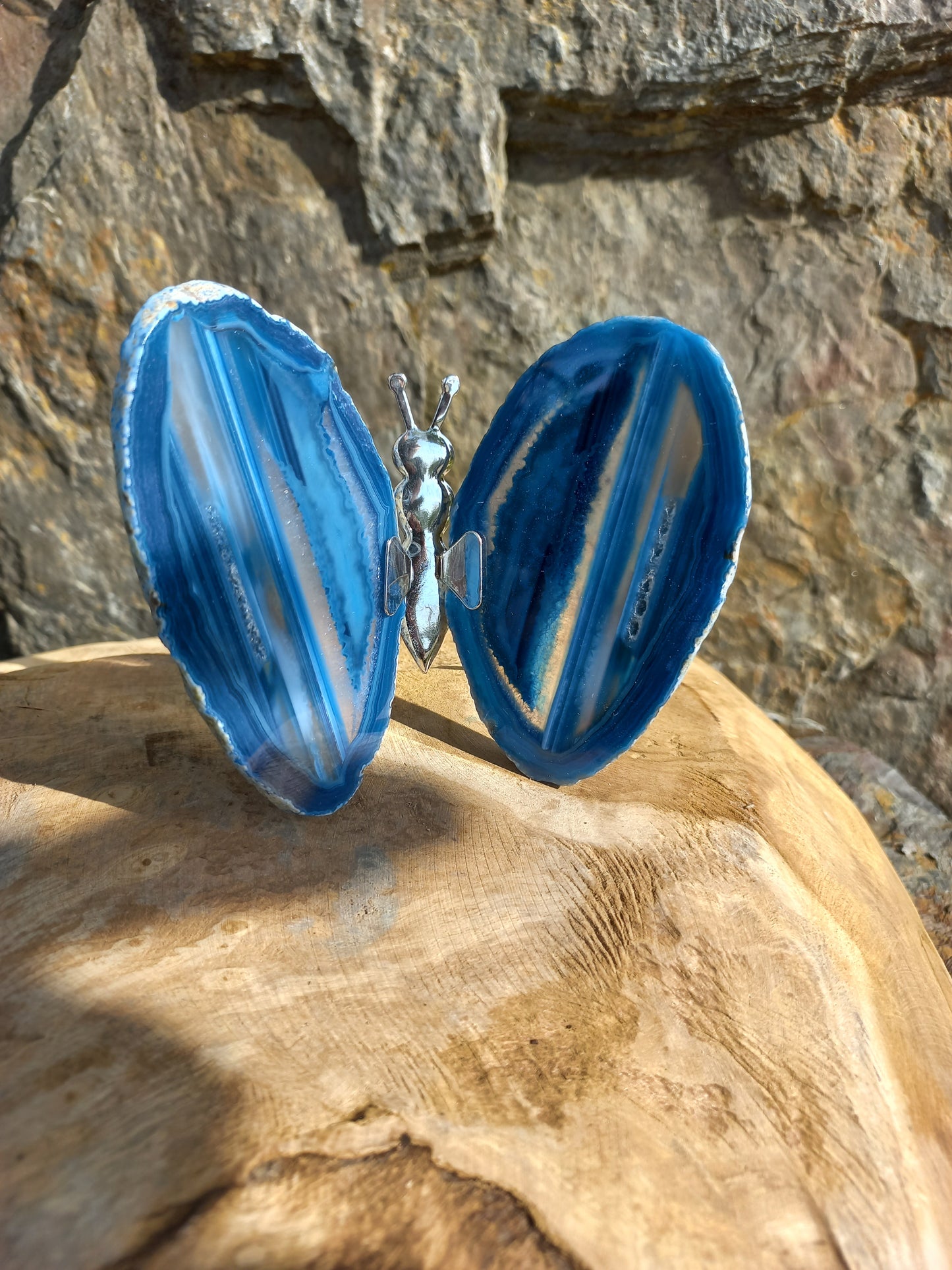 Vlinder van agaat blauw