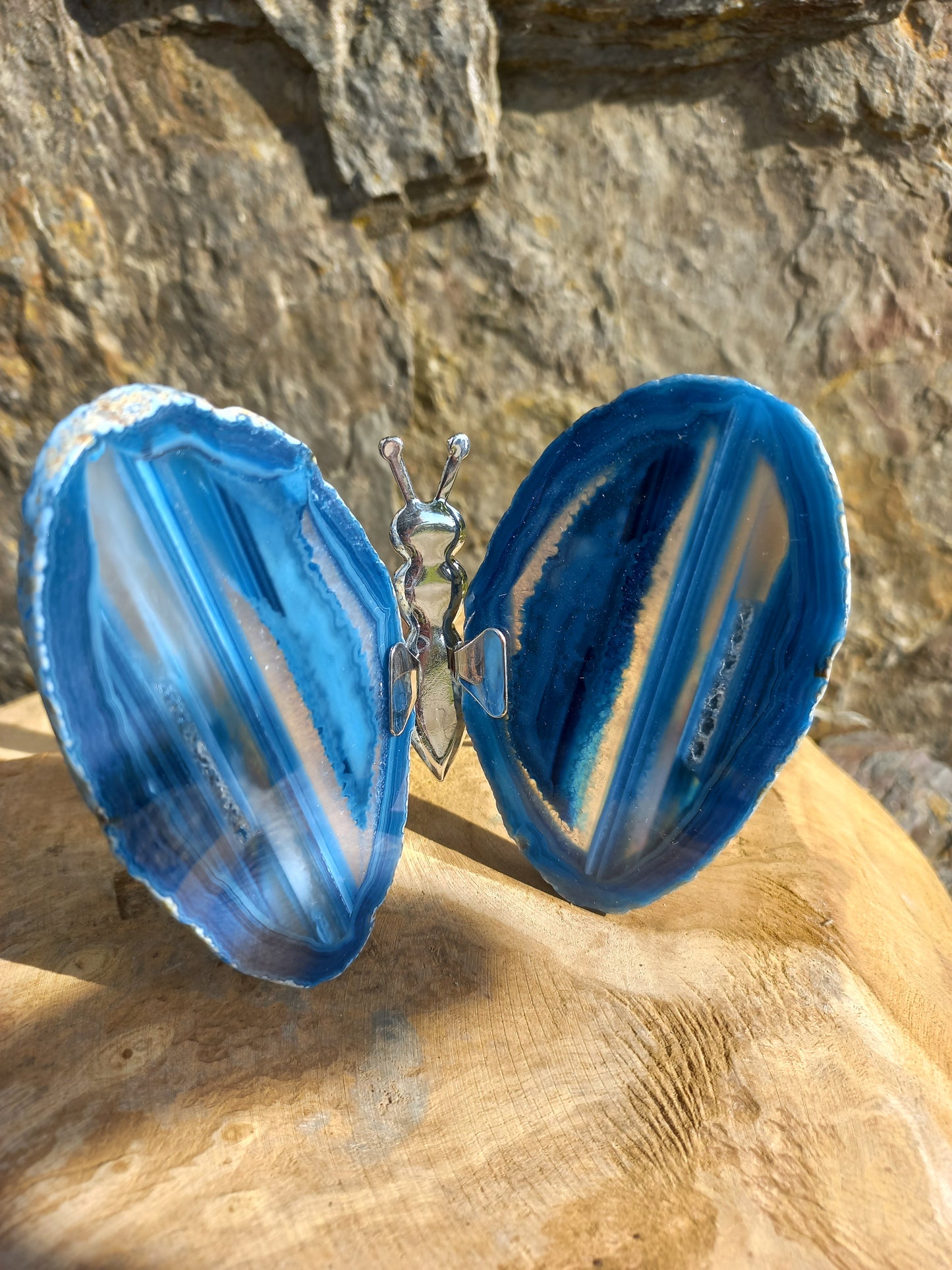 Vlinder van agaat blauw