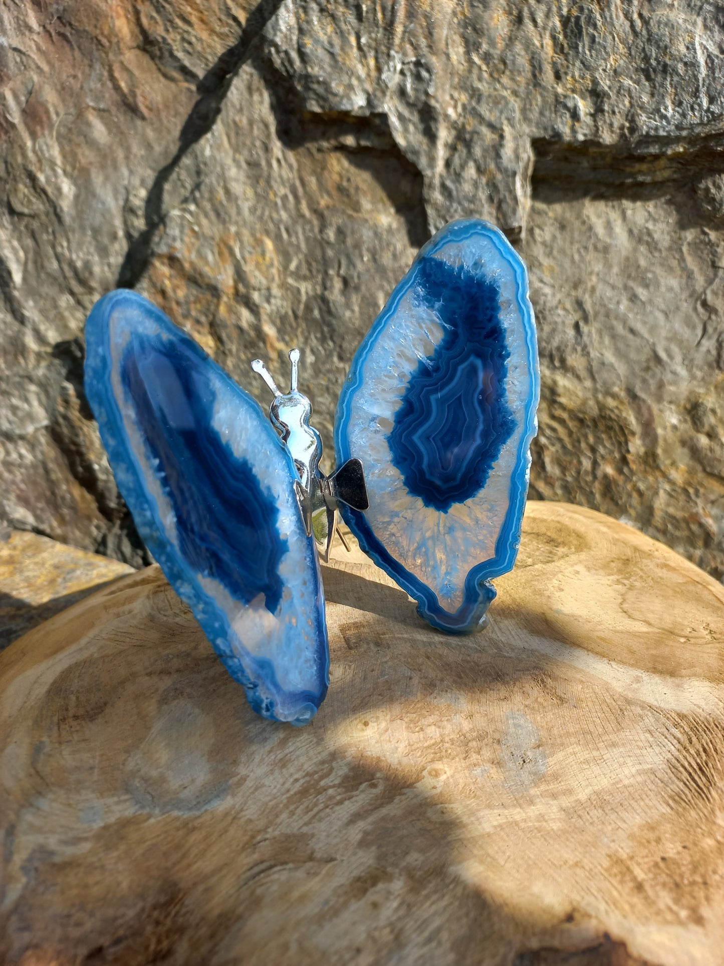 Vlinder van agaat blauw