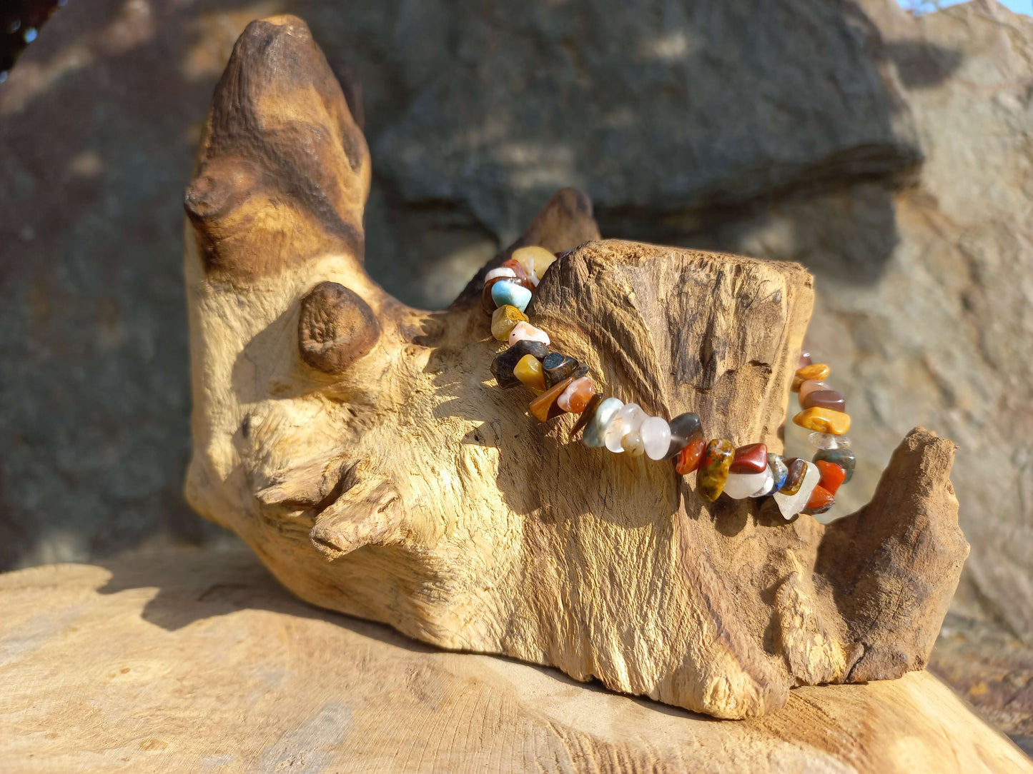 Natuurlijke mix splitarmband