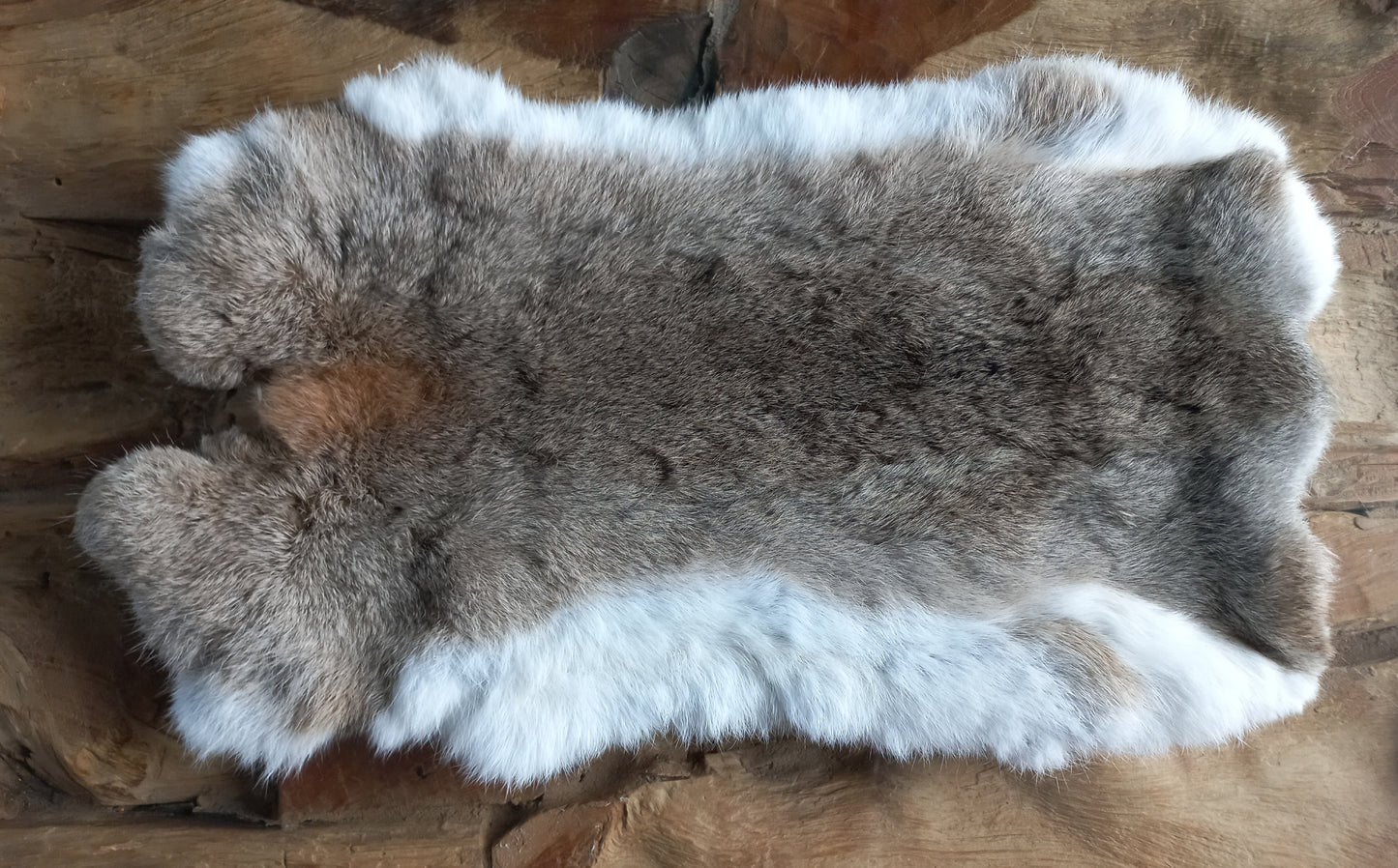 Konijnenvacht licht bruin grijs naturel