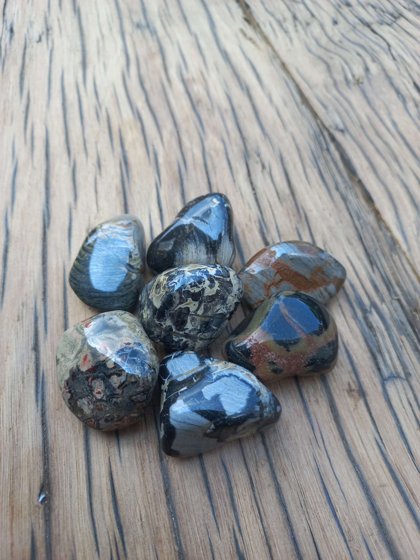 Silverleaf jaspis trommelstenen