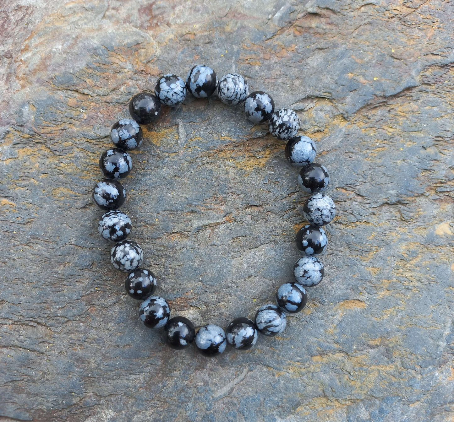 Sneeuwvlok obsidiaan armband