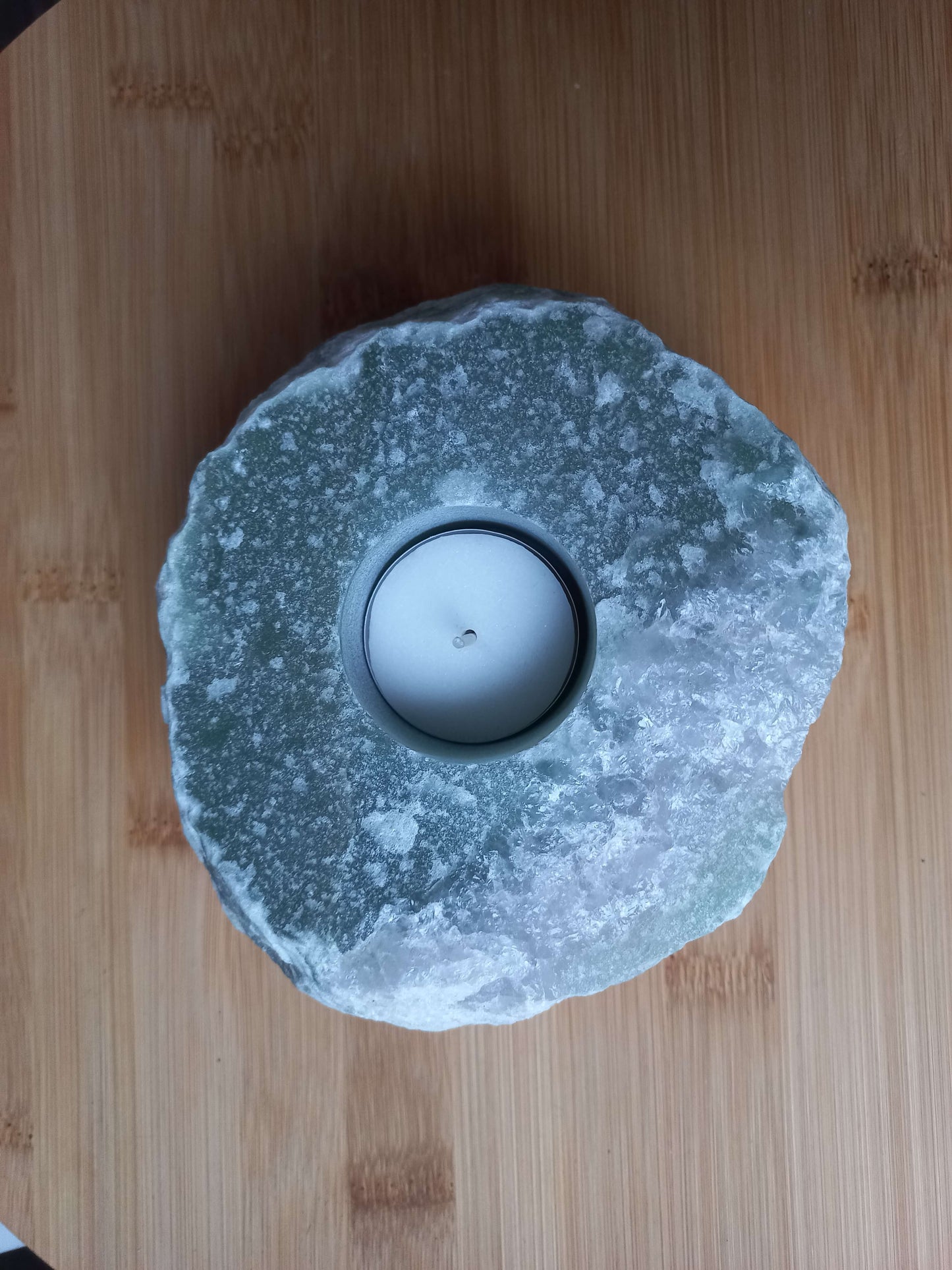 Groene kwarts theelichthouder