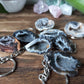 Agaat geode sleutelhanger