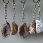 Agaat geode sleutelhanger