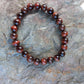 Rode tijgeroog kralen armband