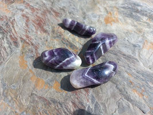 Chevron amethist trommelsteen
