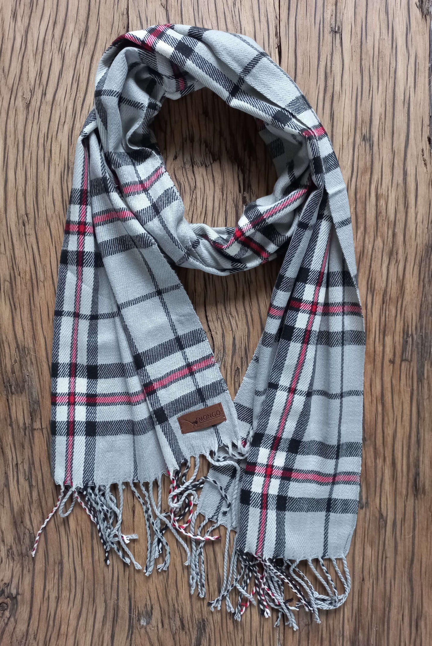 MGO Classic Tartan Scarf Grey