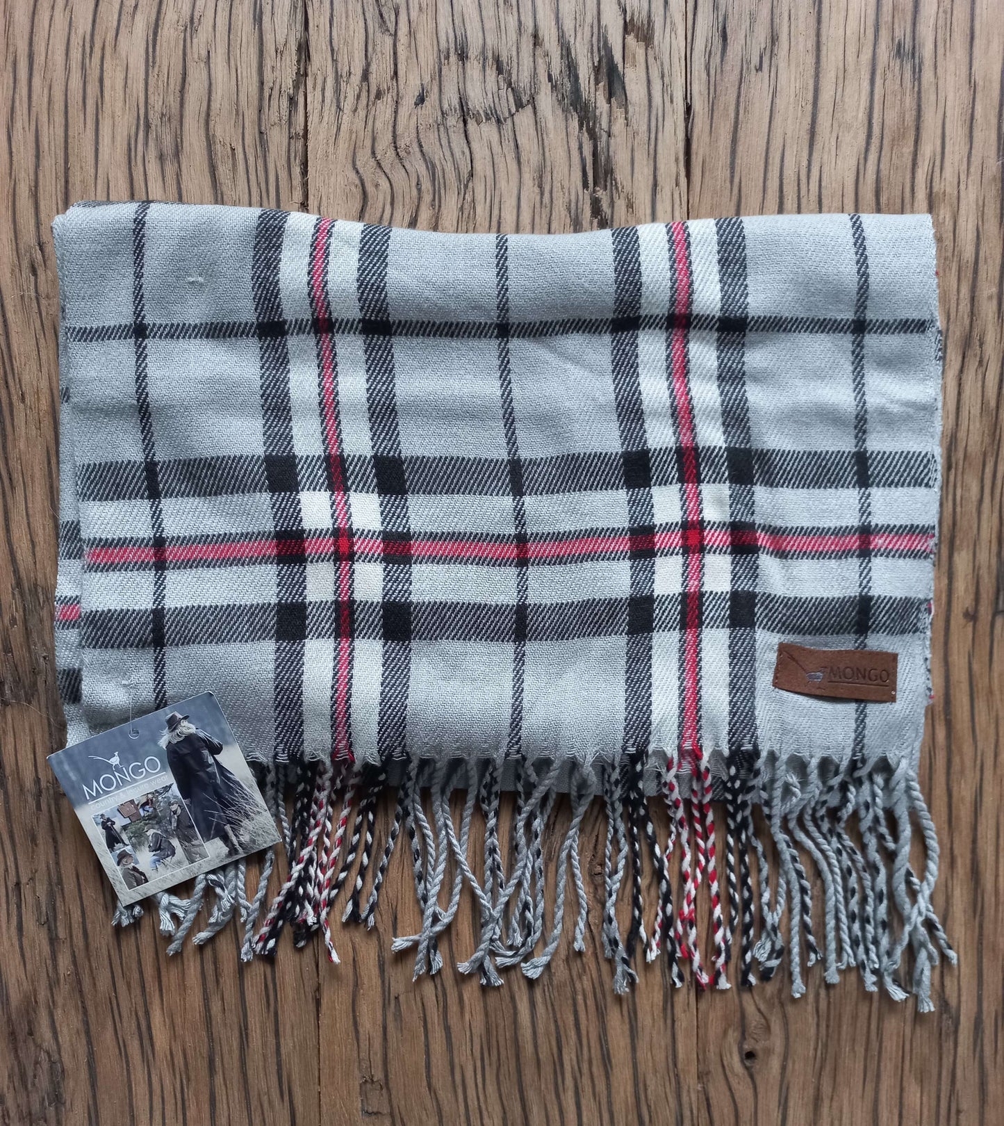 MGO Classic Tartan Scarf Grey